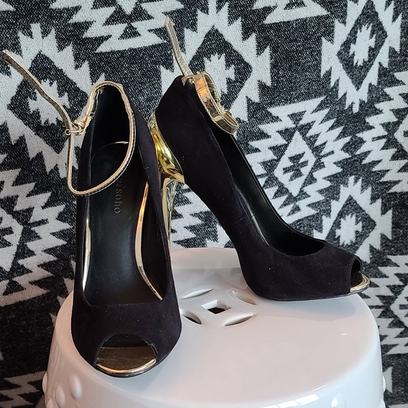 Preloved Suede Strappy Peeptoe Stillettos - Picture 3 of 4